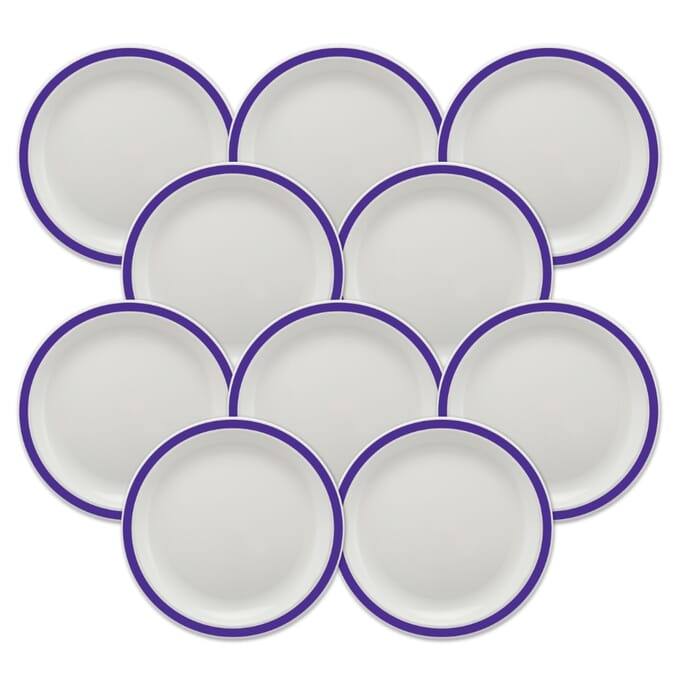 duo plate 23cm purple pack of 10
