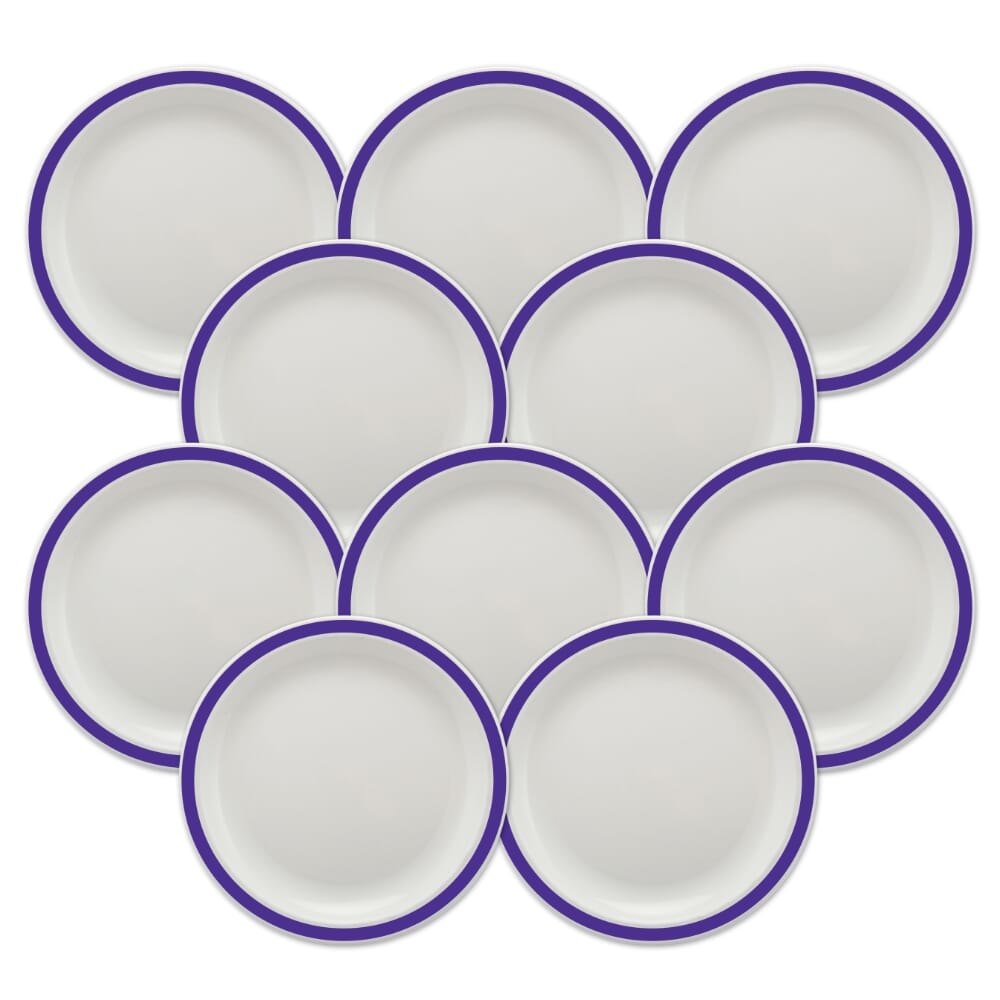 duo plate 23cm purple pack of 10
