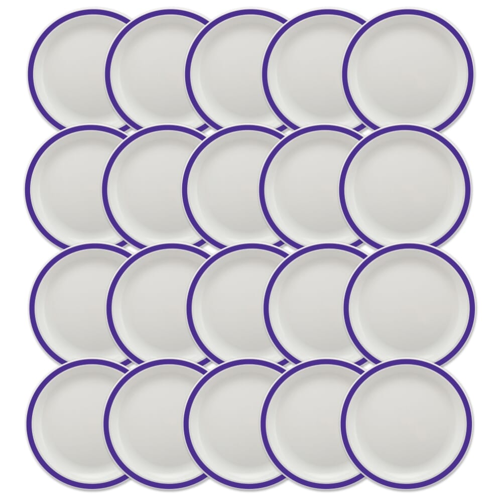 duo plate 23cm purple pack of 20
