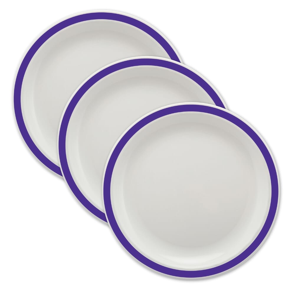 duo plate 23cm purple pack of 3
