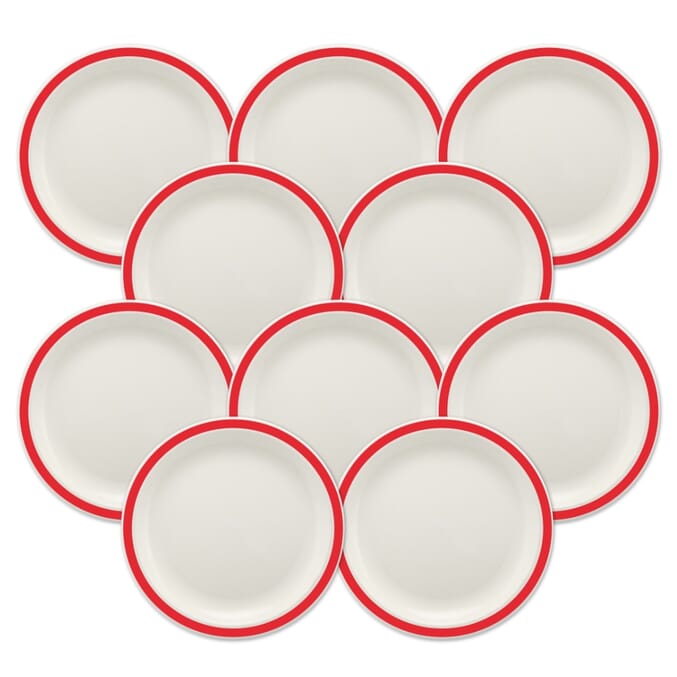 duo plate 23cm red pack of 10