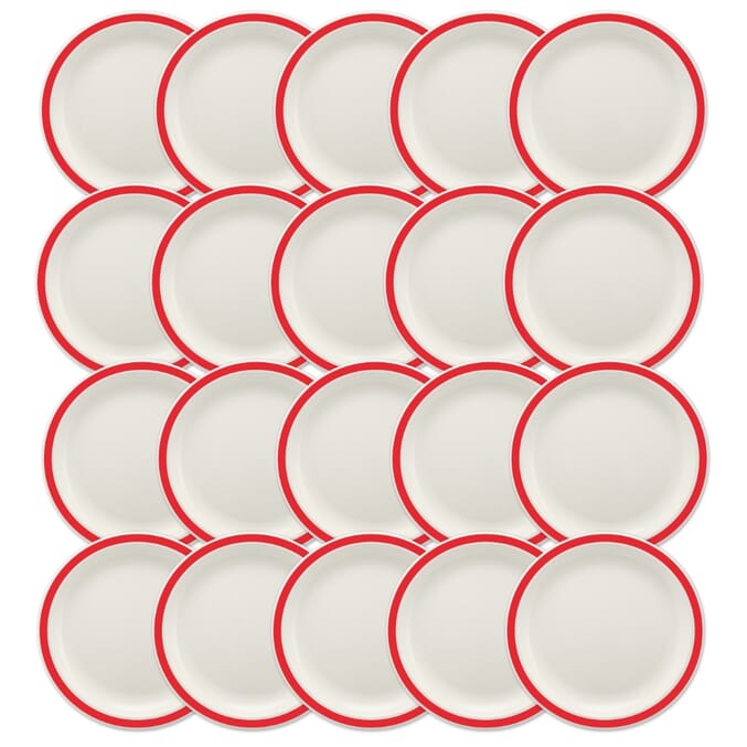 duo plate 23cm red pack of 20