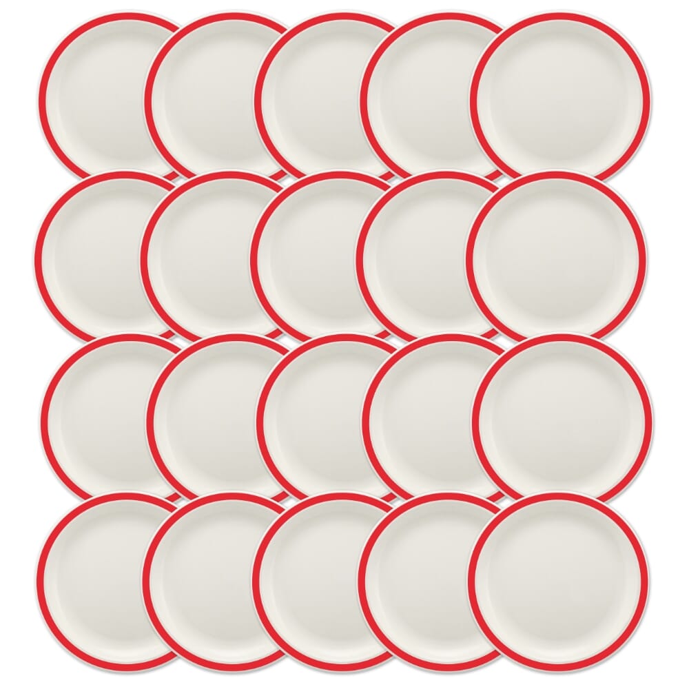 duo plate 23cm red pack of 20