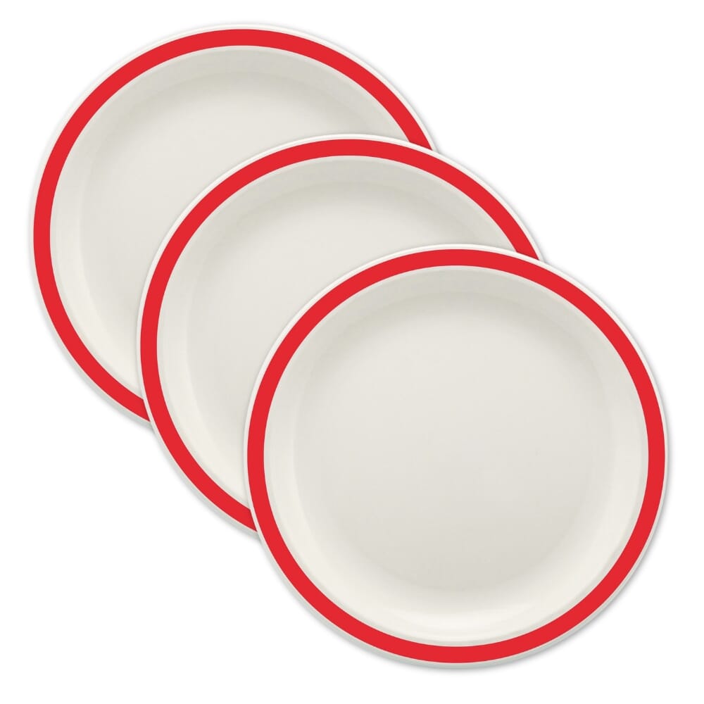 duo plate 23cm red pack of 3