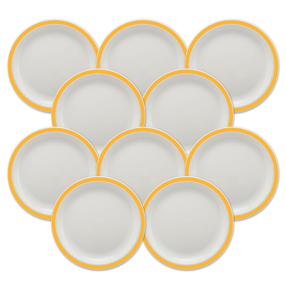 duo plate 23cm yellow pack of 10