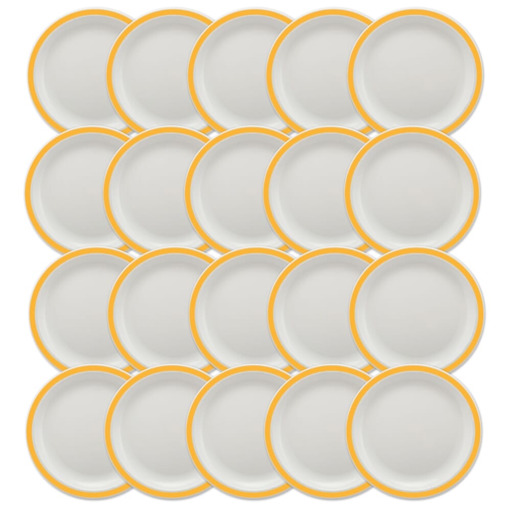 duo plate 23cm yellow pack of 20