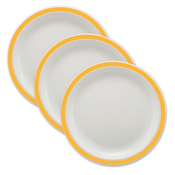 duo plate 23cm yellow pack of 3