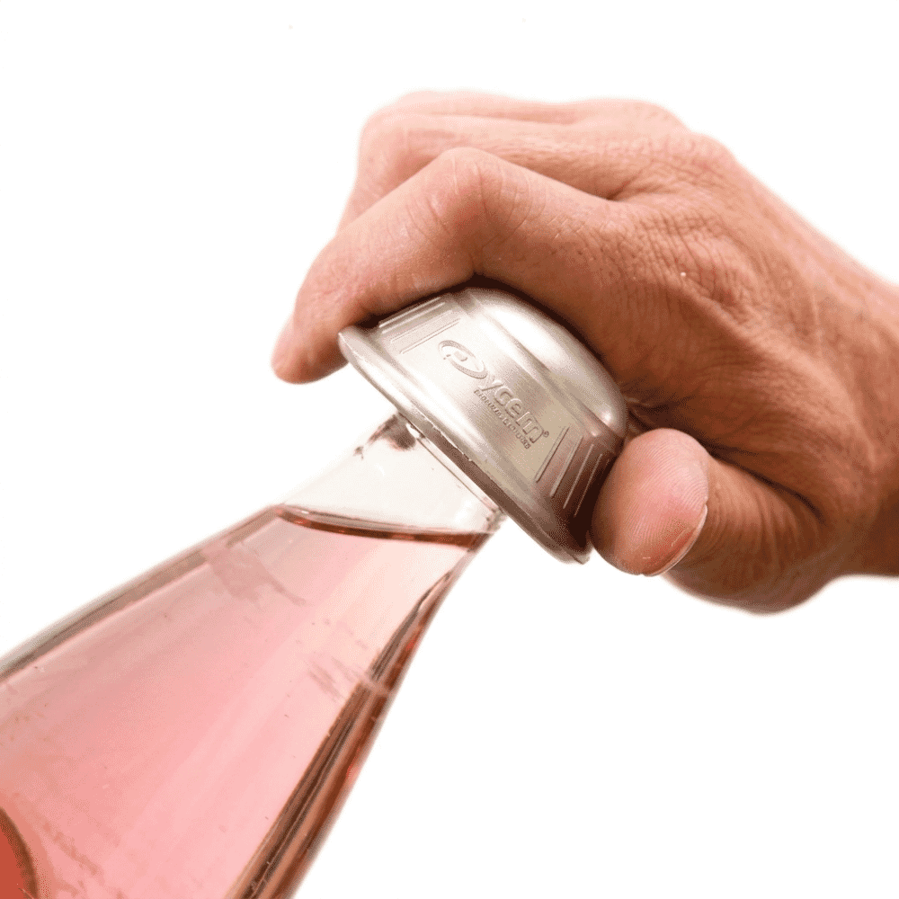dycem bottle opener silver in use