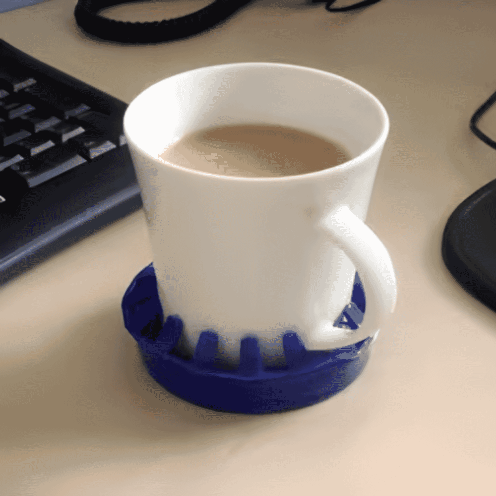 dycem cup holder blue in use
