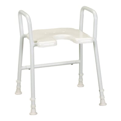 White Line Shower Stool with Arms