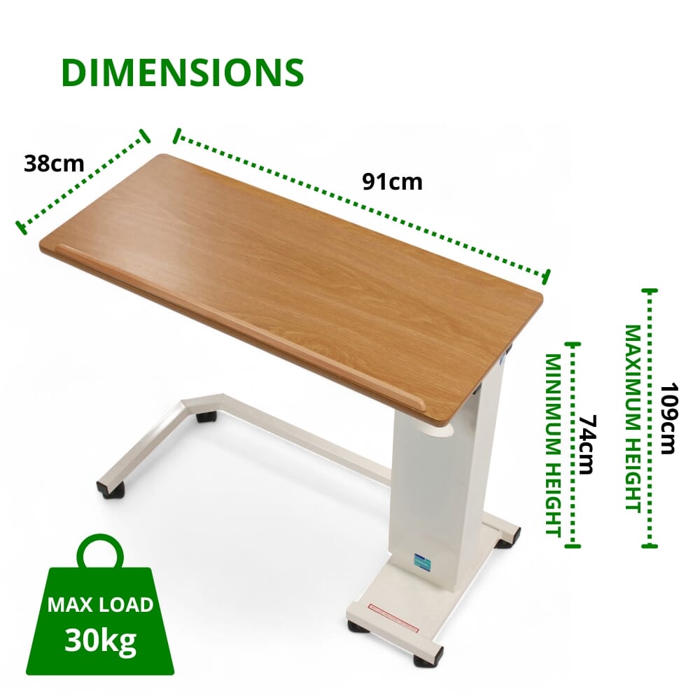 easi riser wheelchair table dimensions