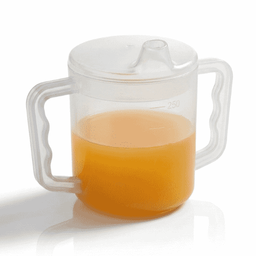 easy grip dual handled mug drinking lid