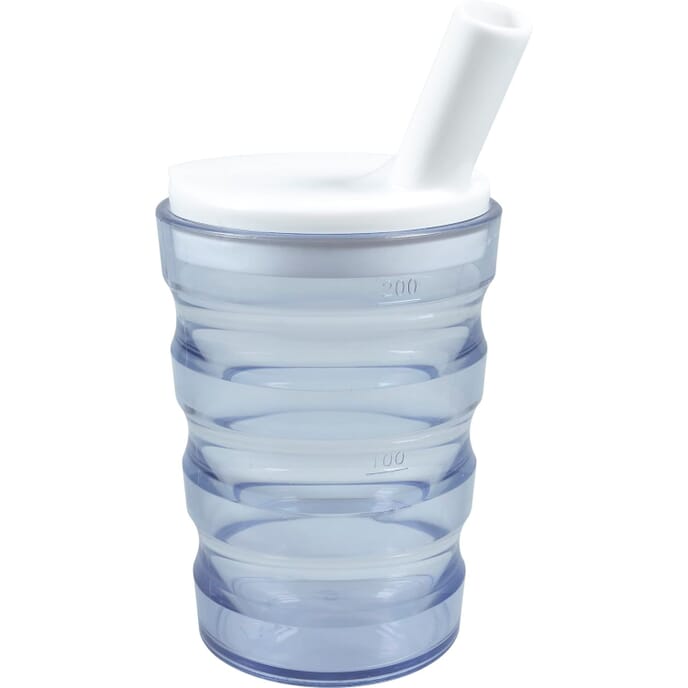 easy grip ribbed beaker 200ml single clear