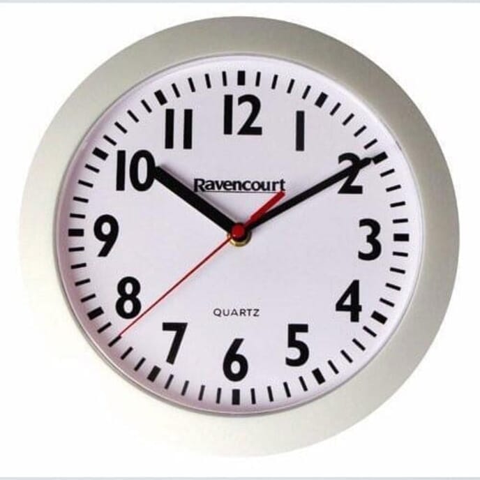 easy to read wall clock white 10 inch