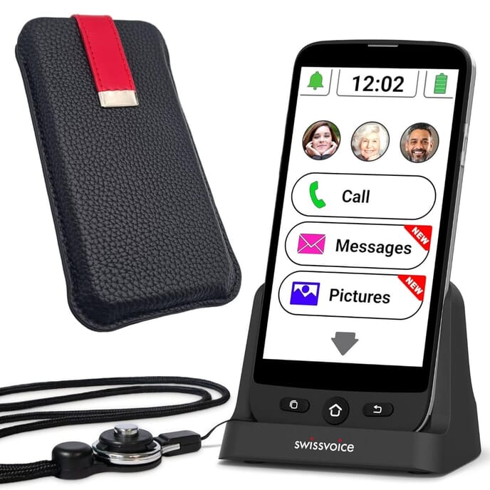 easy to use smartphone with protective slip case