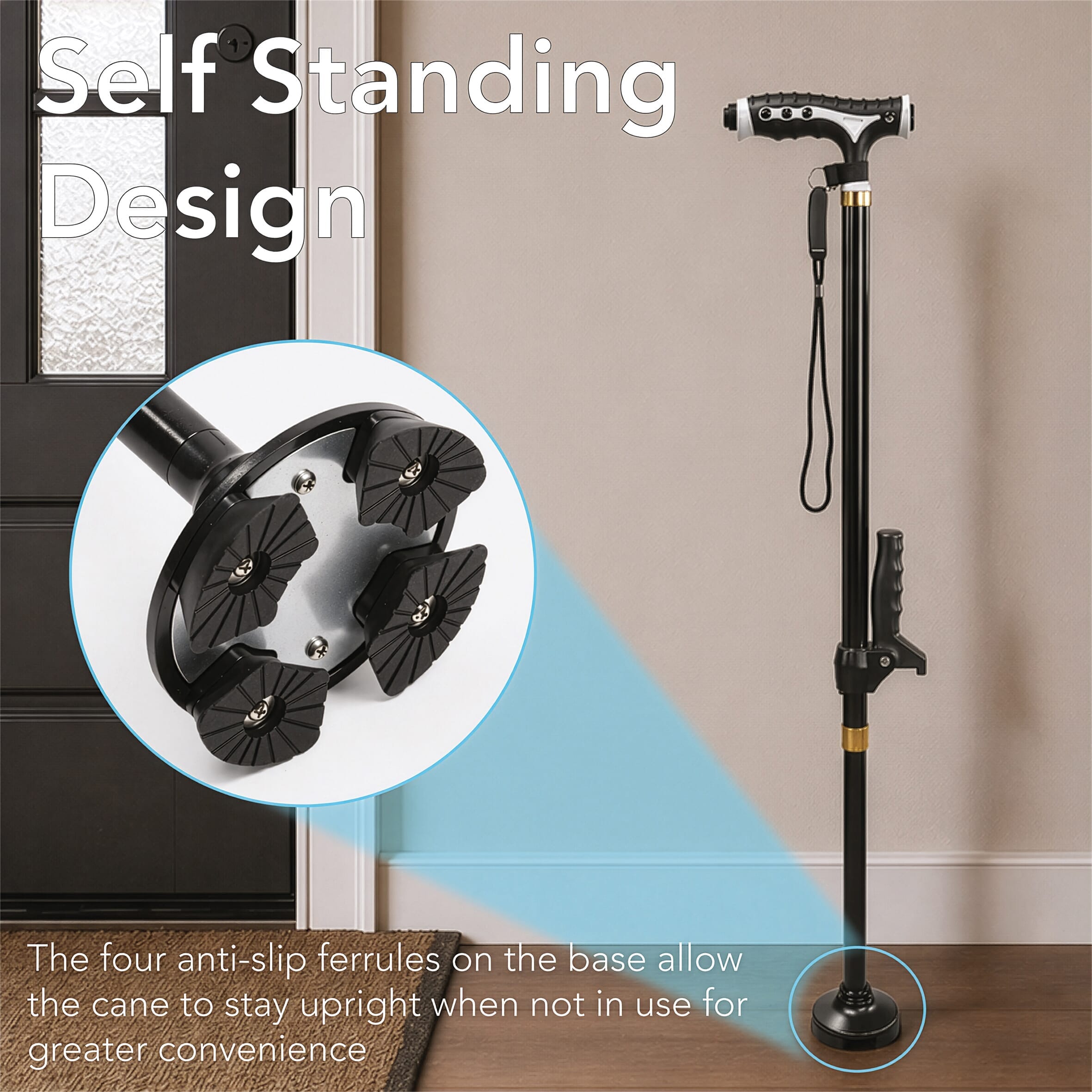 easy up cane with torch freestanding