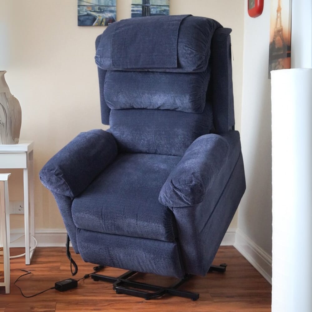 ecclesfield riser recliner chair blue lifestyle rising