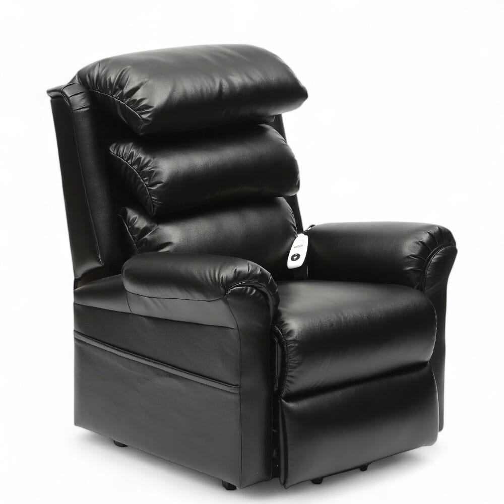 View Ecclesfield Riser Recliner Chair PU Upholstery Black information