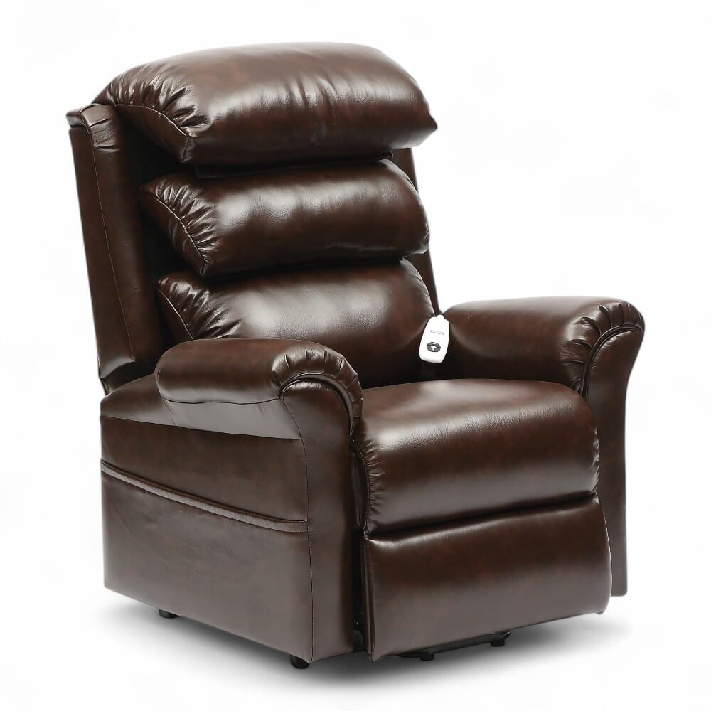 ecclesfield riser recliner chair pu upholstery chestnut