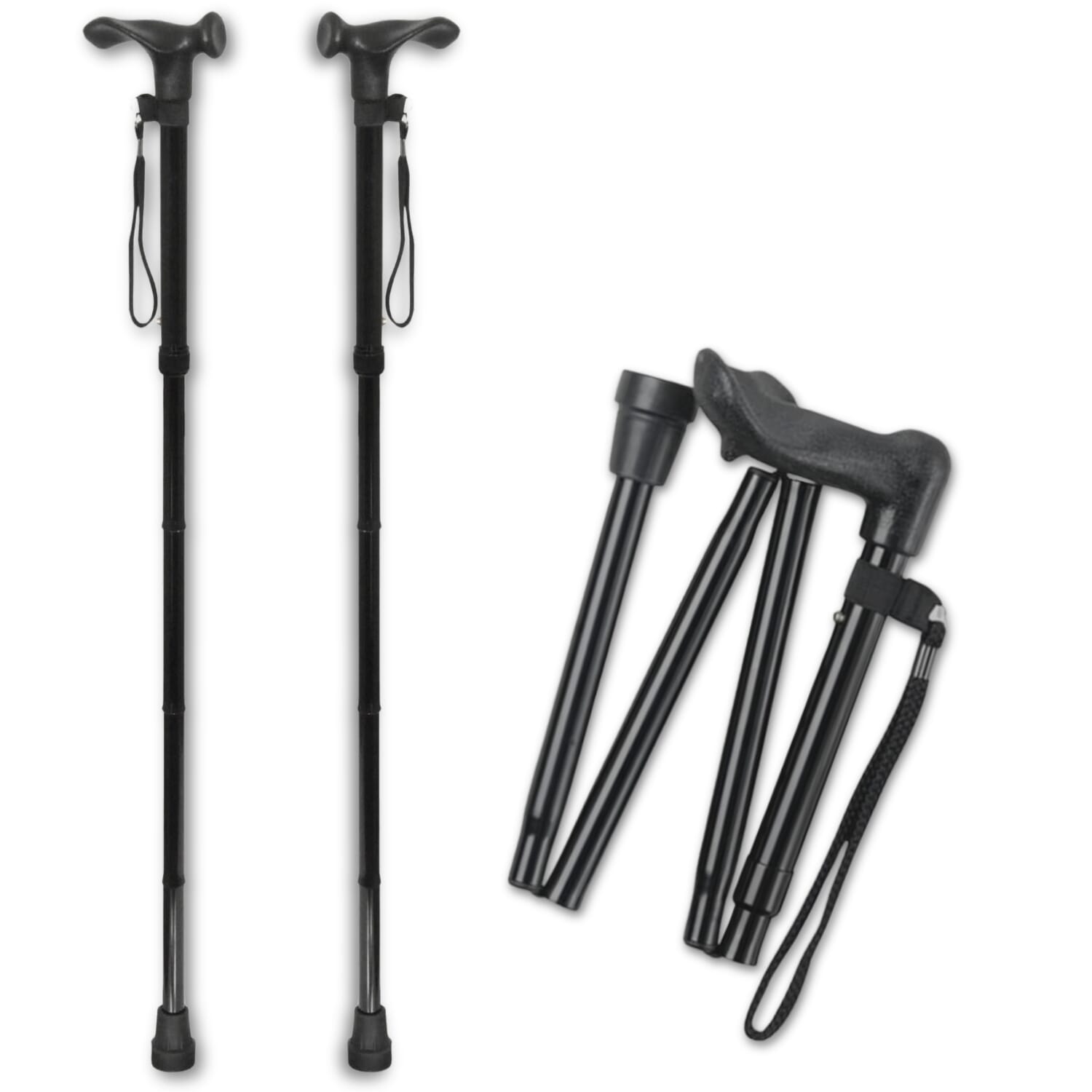 Economy Arthritic Grip Folding Walking Sticks