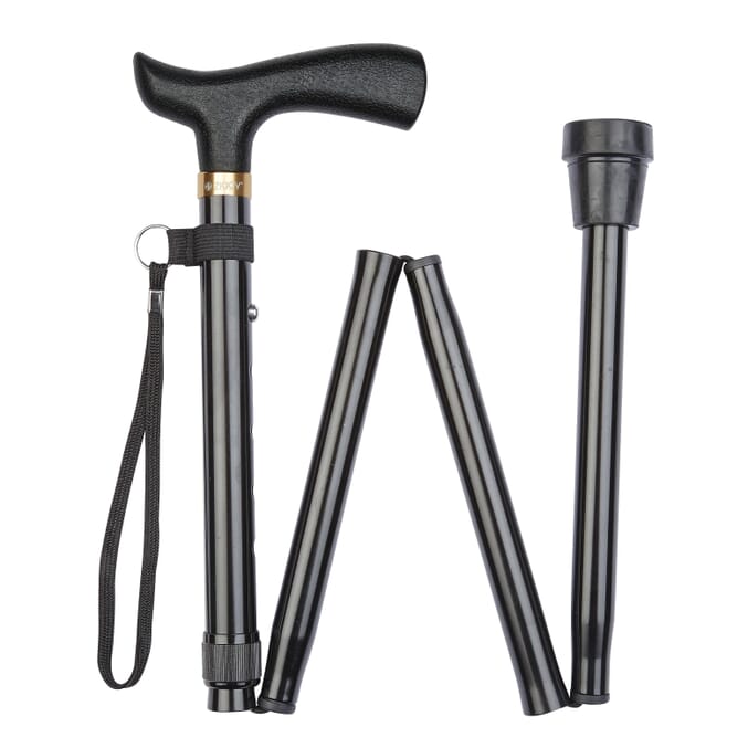 economy crutch handle folding stick black