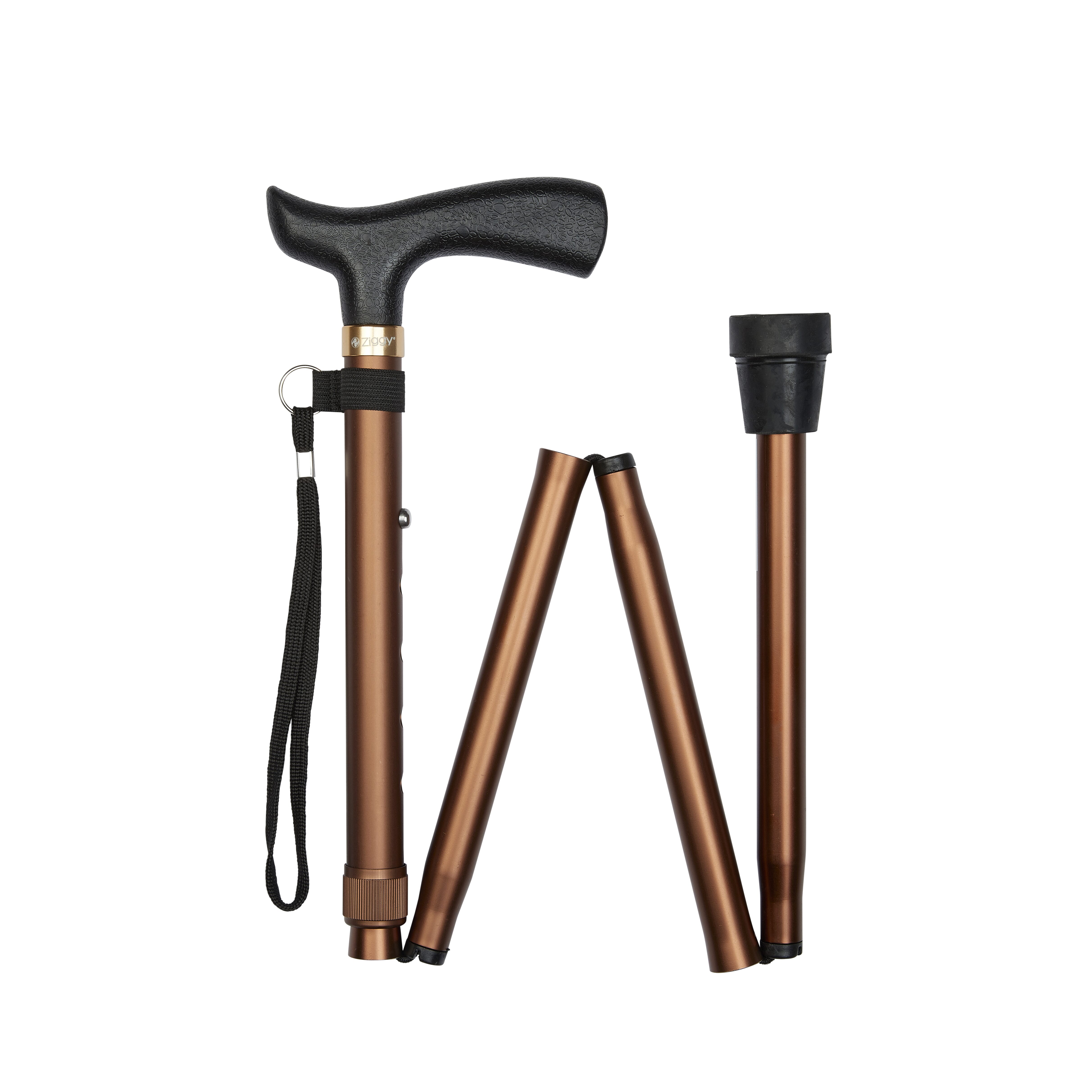 Economy Crutch Handle Folding Stick Bronze