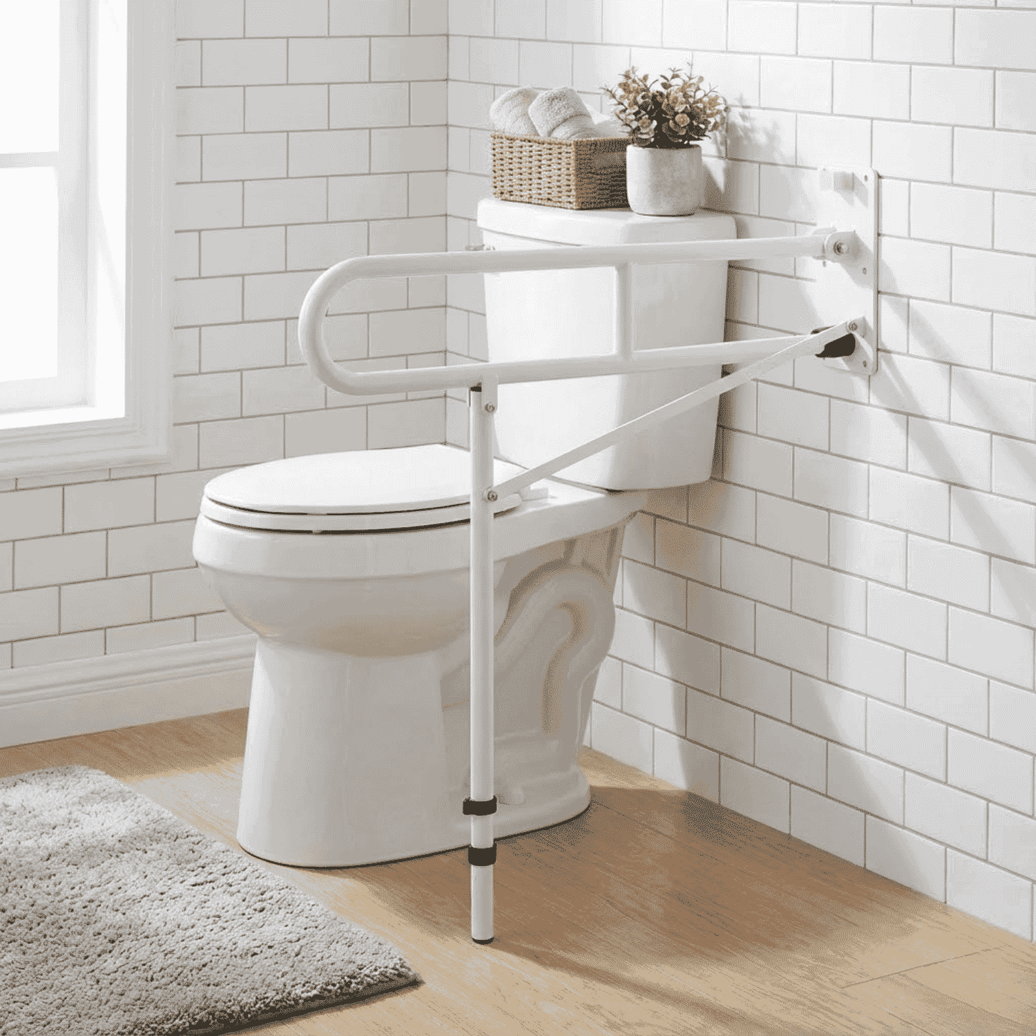 economy drop down toilet rail with leg lifestyle
