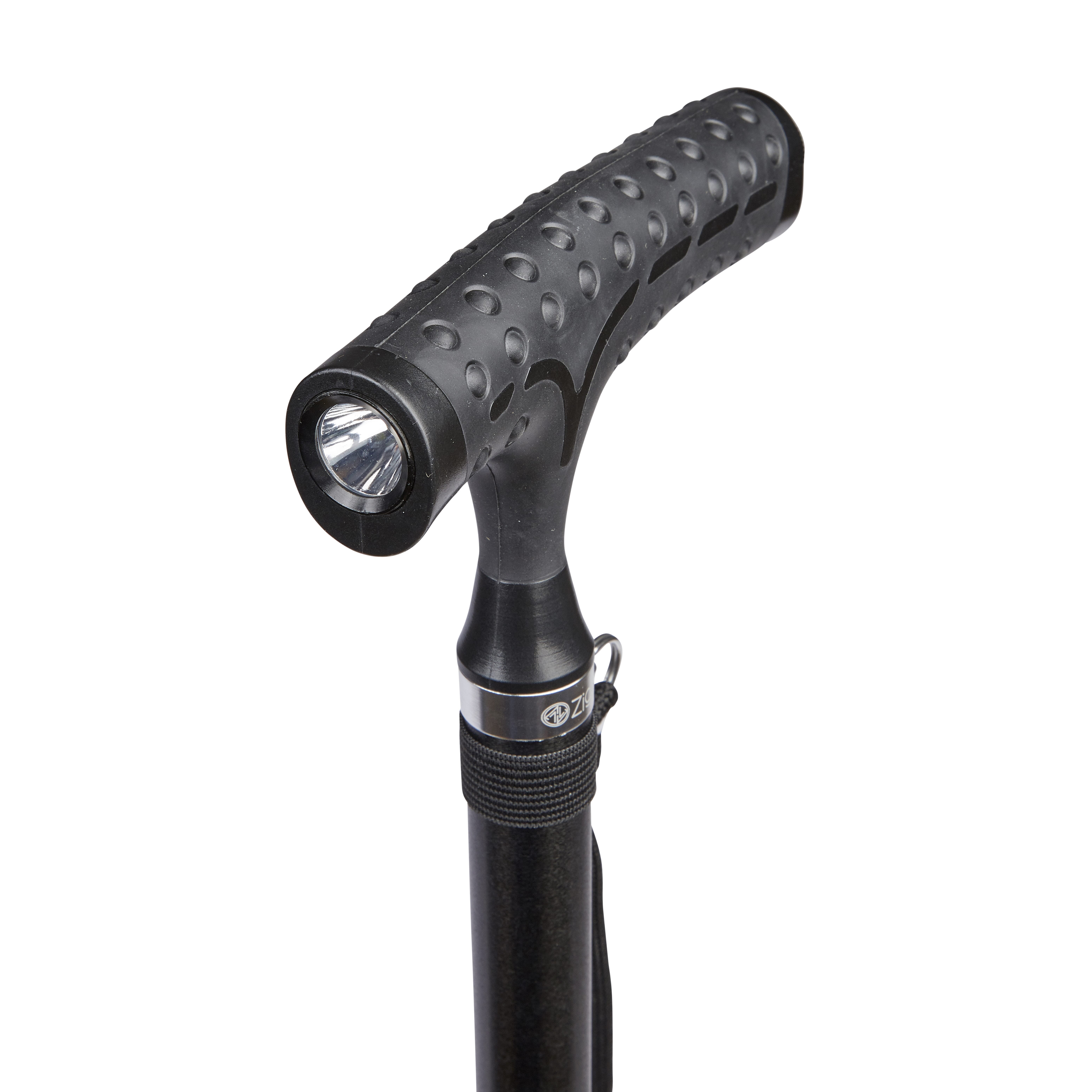 economy folding stick with built in torch light