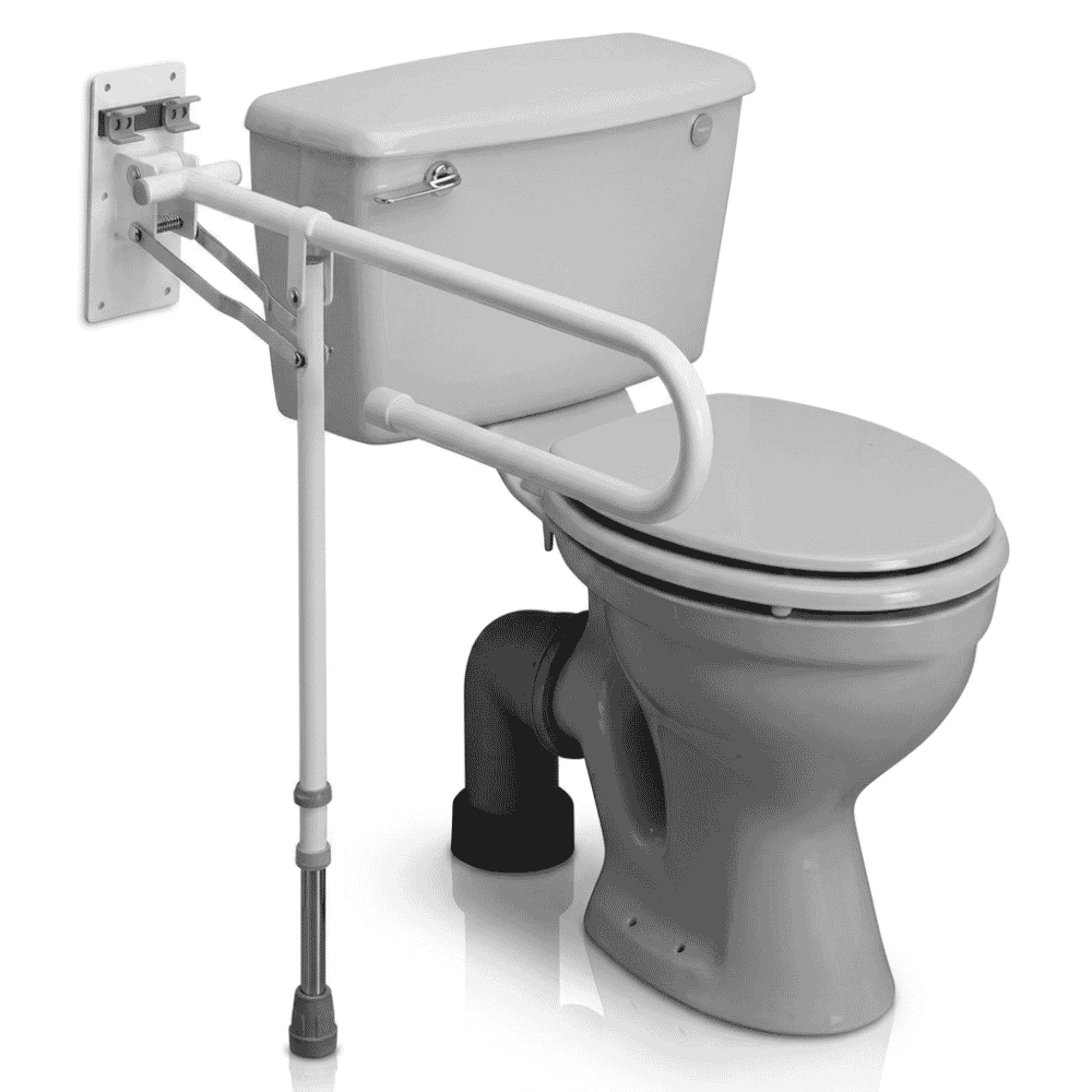 Economy Folding Toilet Support Rail with Leg