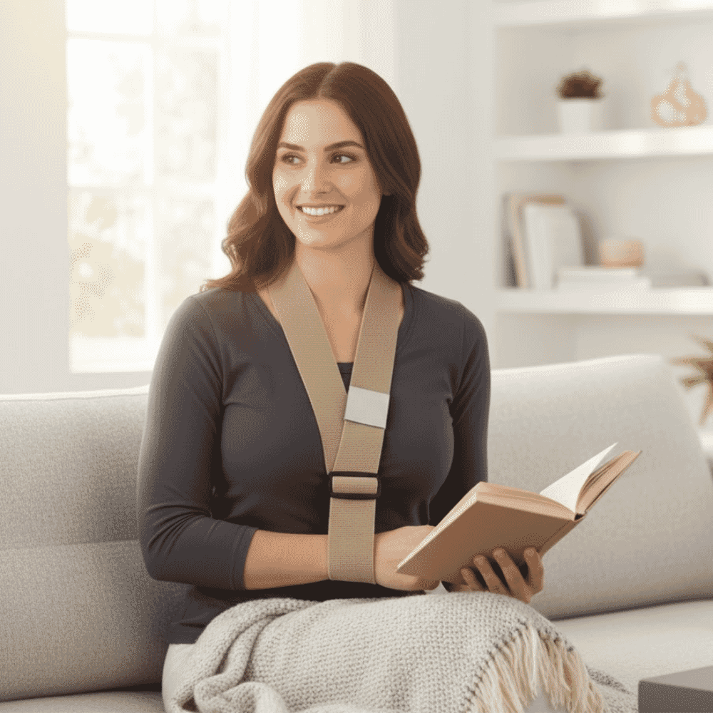 economy forearm sling in use