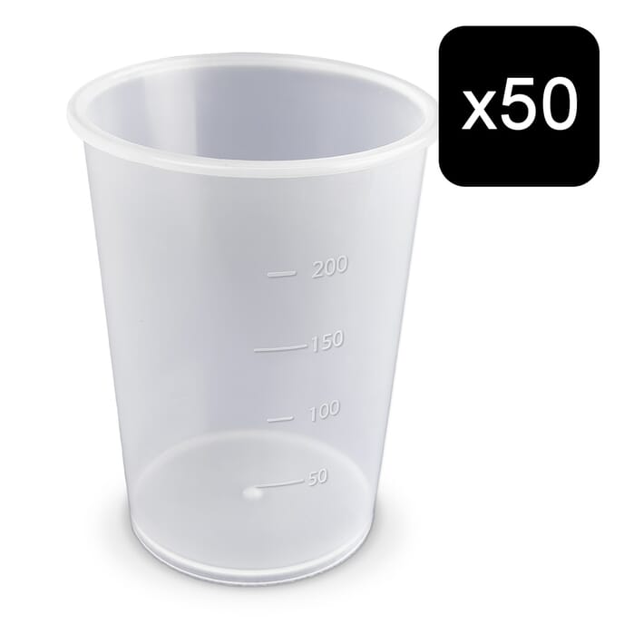 economy plastic beaker pack of 50