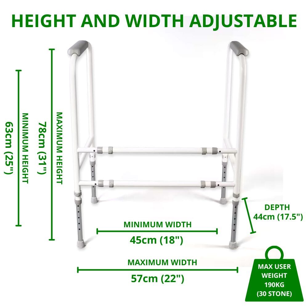 economy toilet frame dimensions