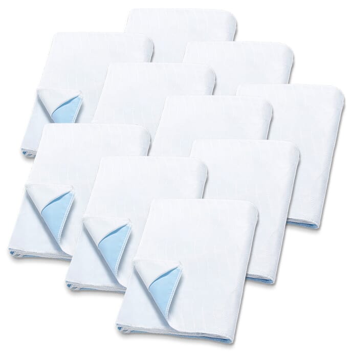 economy washable bed pad with tucks pack of 10