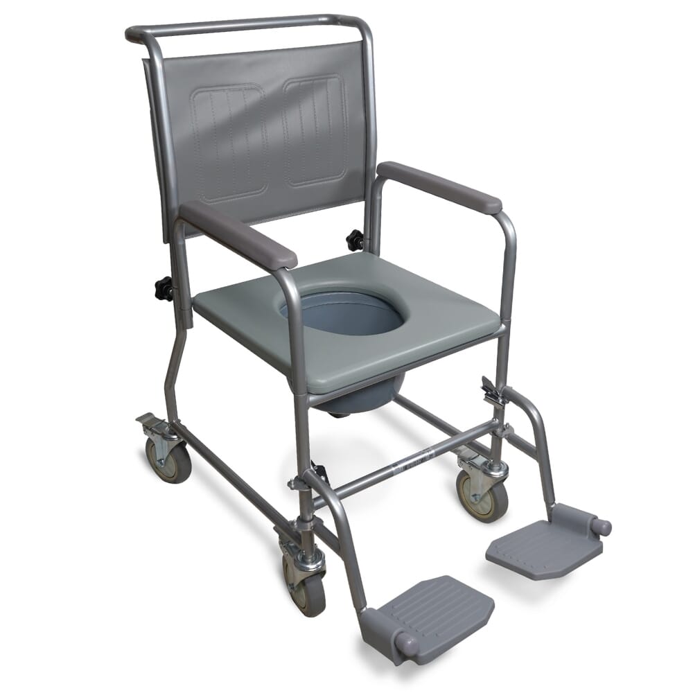 economy wheeled commode no cushion
