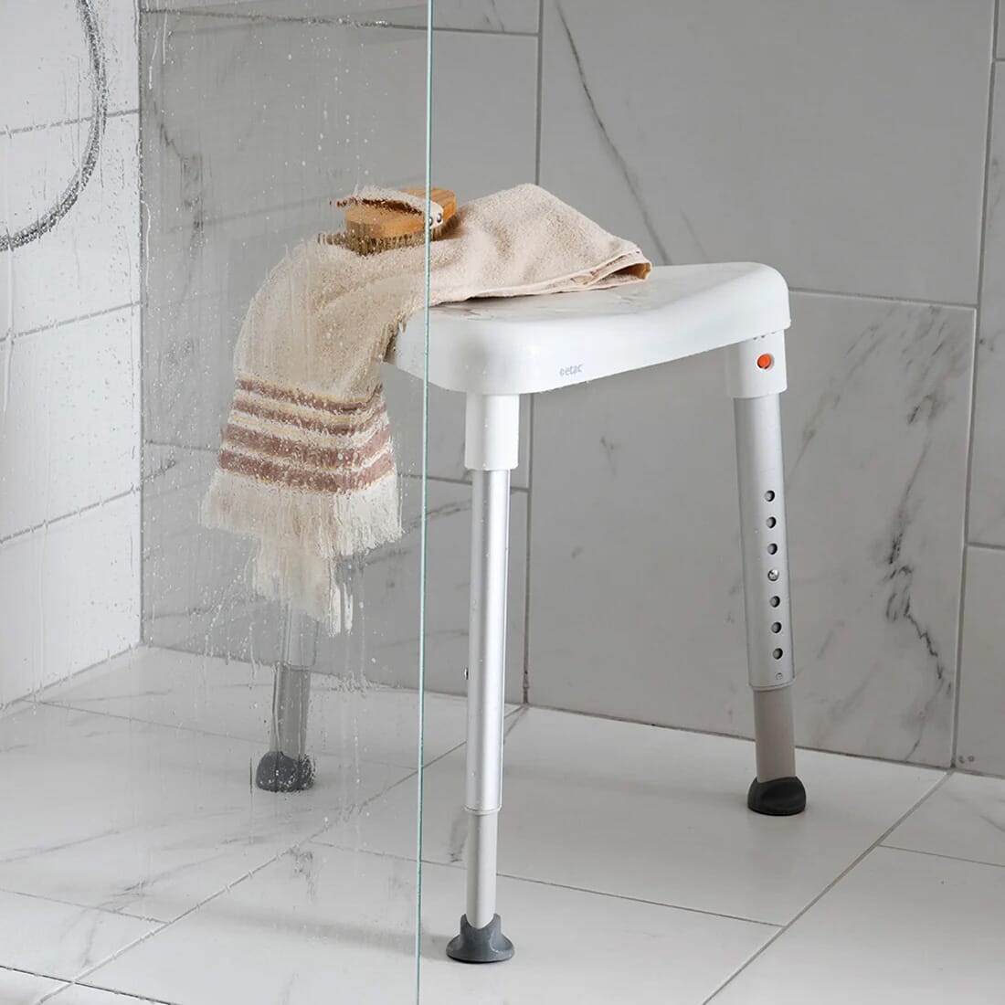 edge corner shower stool in shower