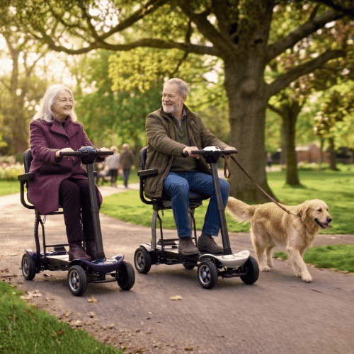 edrive folding mobility scooter in use