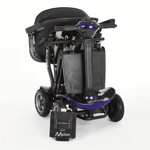 edrive folding mobility scooter purple folded