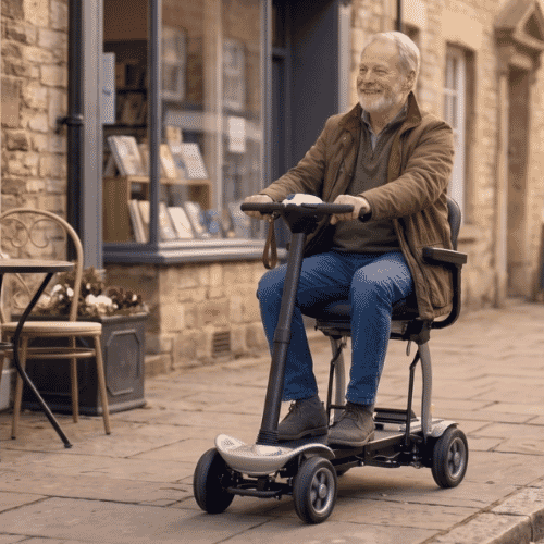 edrive folding mobility scooter silver lifestyle