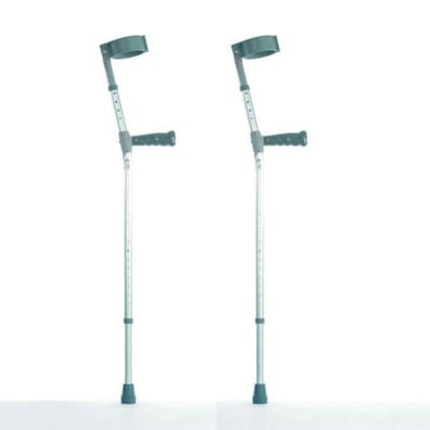 Elbow Crutches - Double Adjustable With PVC Handles - Size Medium
