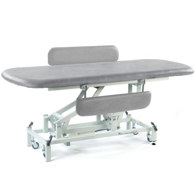 electric changing table with retractable wheels light grey padded 1860mm