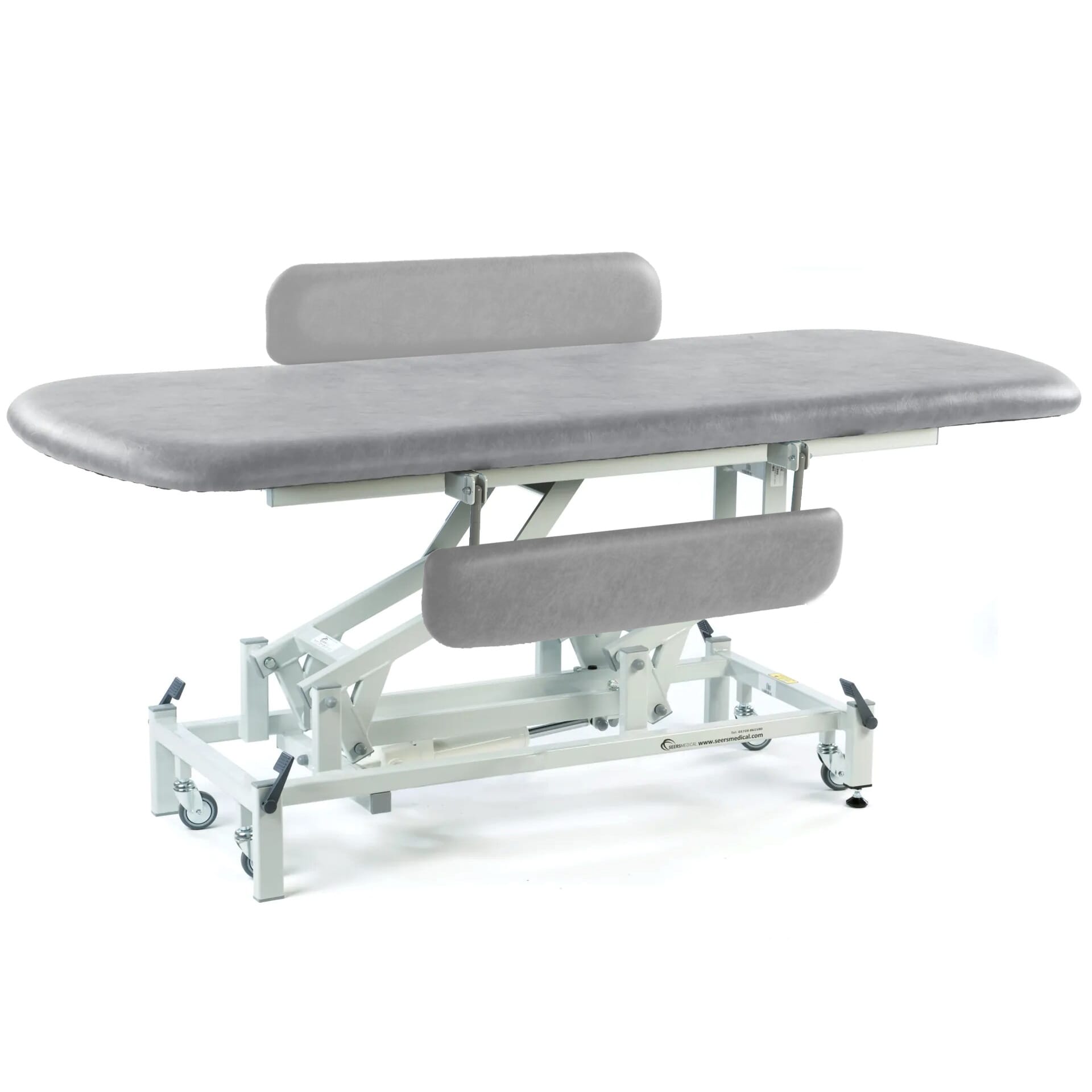 electric changing table with retractable wheels light grey padded 1860mm