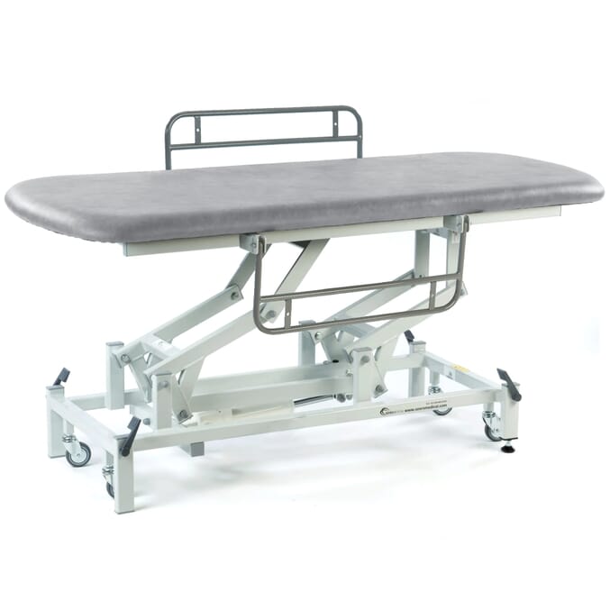 electric changing table with retractable wheels light grey side rails