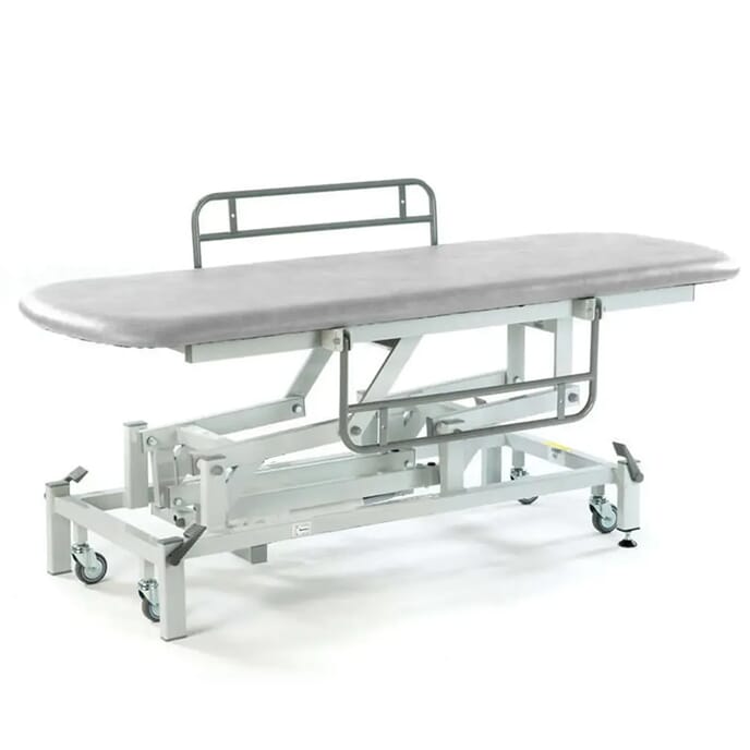 electric changing table with retractable wheels light grey side rails