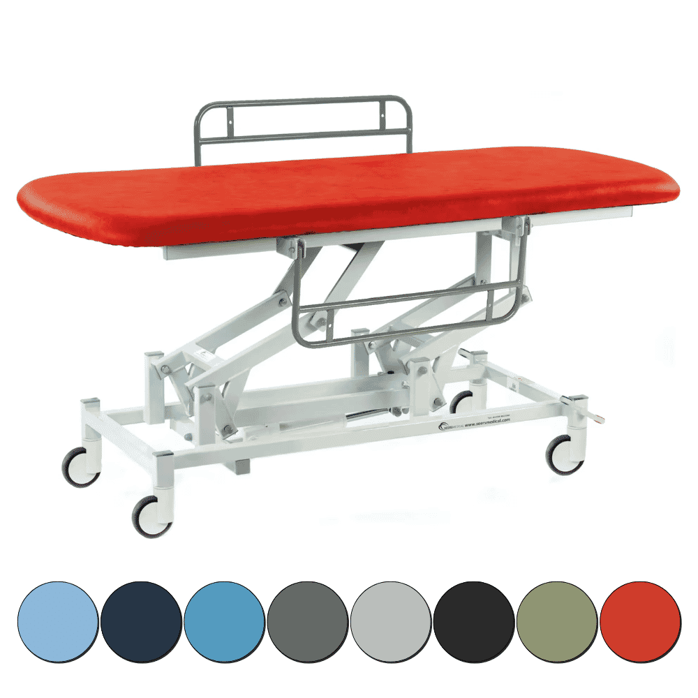 Electric Therapy Hygiene Table with Central Locking Wheels and Side Rails
