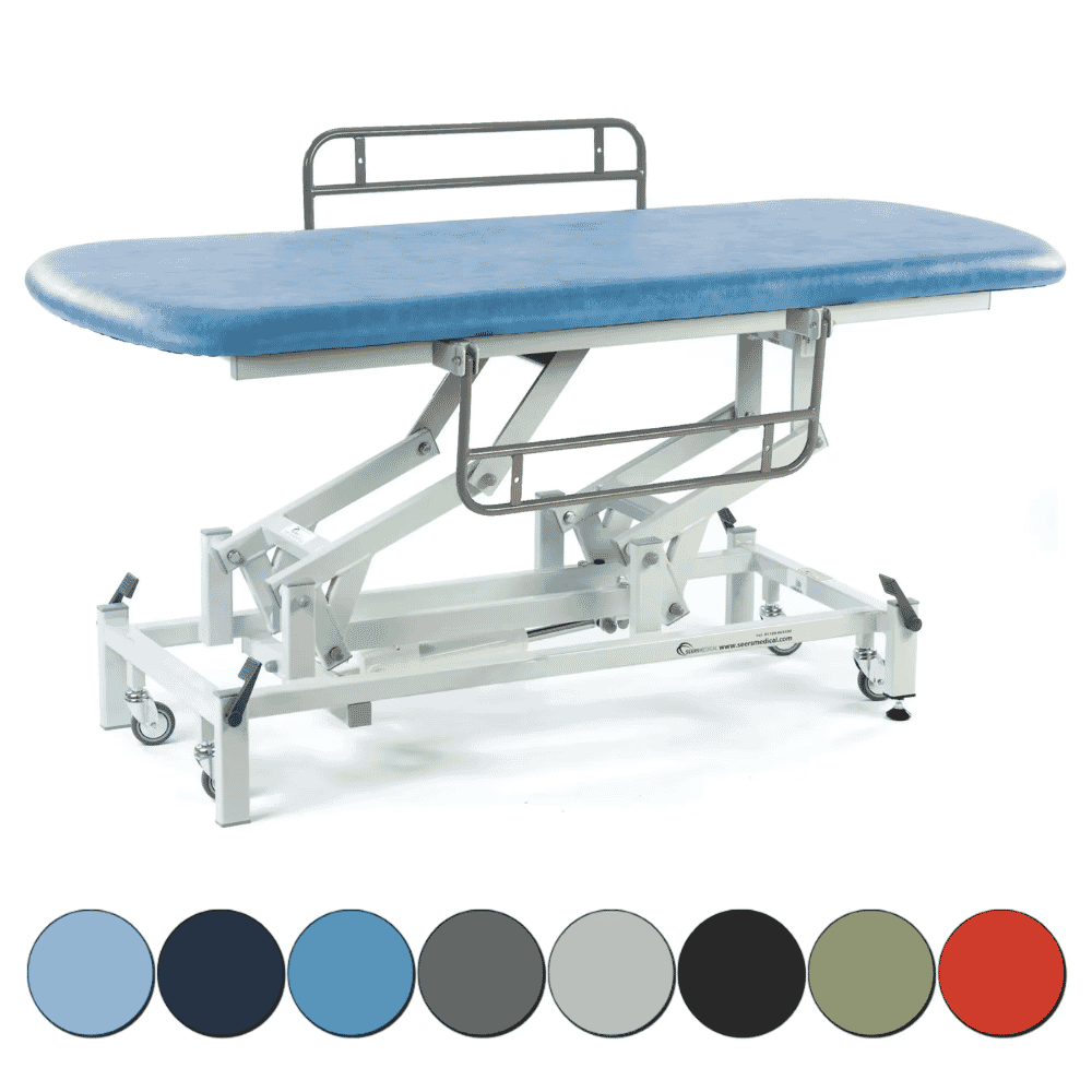 Electric Therapy Hygiene Table with Retractable Wheels and Side Rails