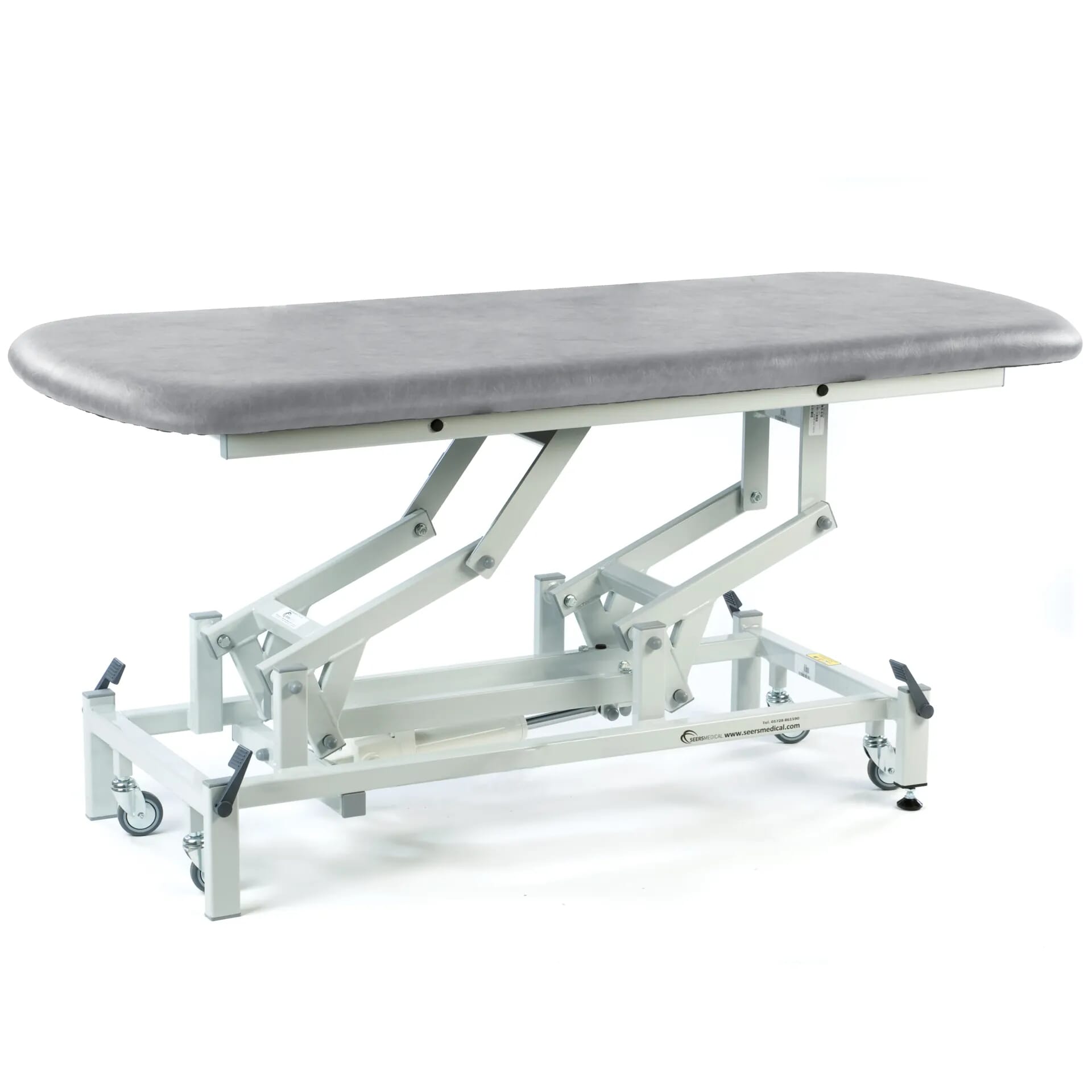 View Electric Therapy Hygiene Table with Retractable Wheels Light Grey information