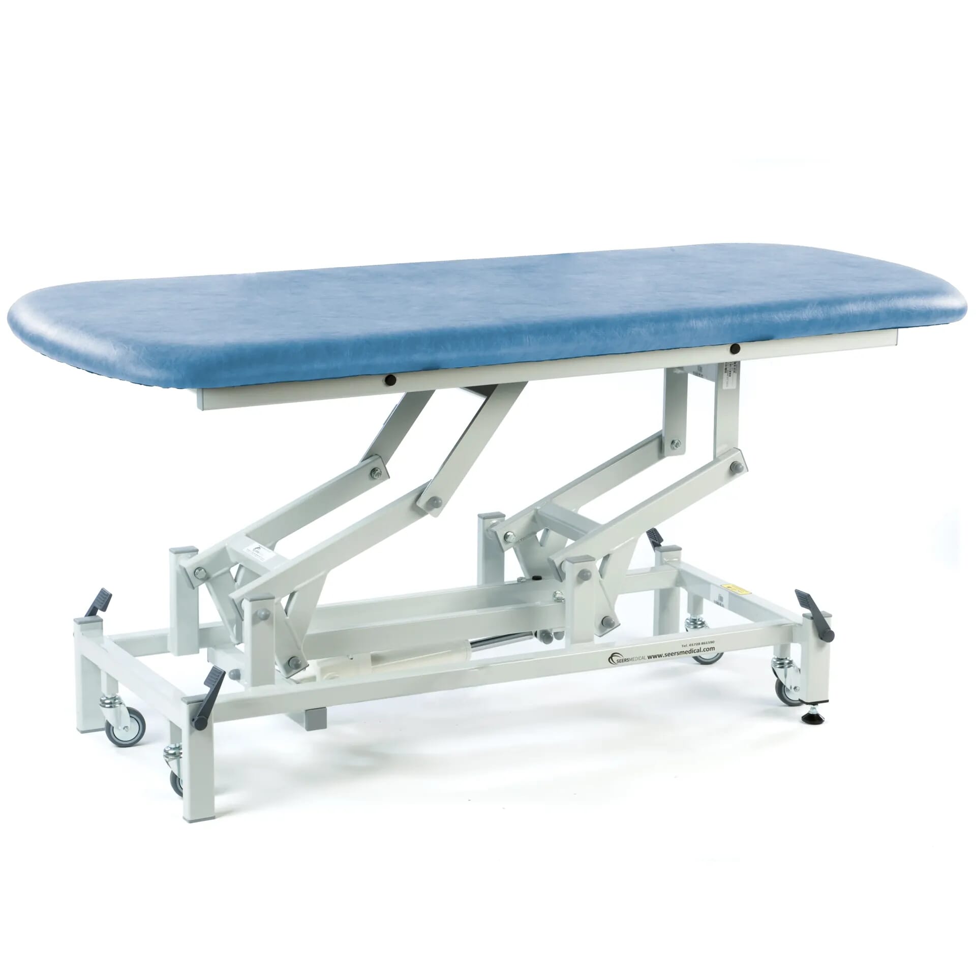 View Electric Therapy Hygiene Table with Retractable Wheels Sky Blue information