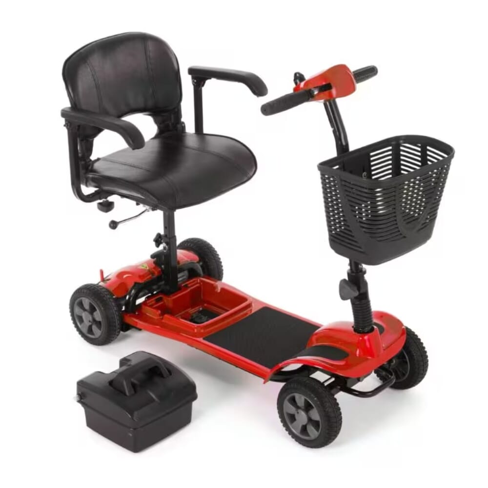 elite lightweight mobility scooter red battery removed