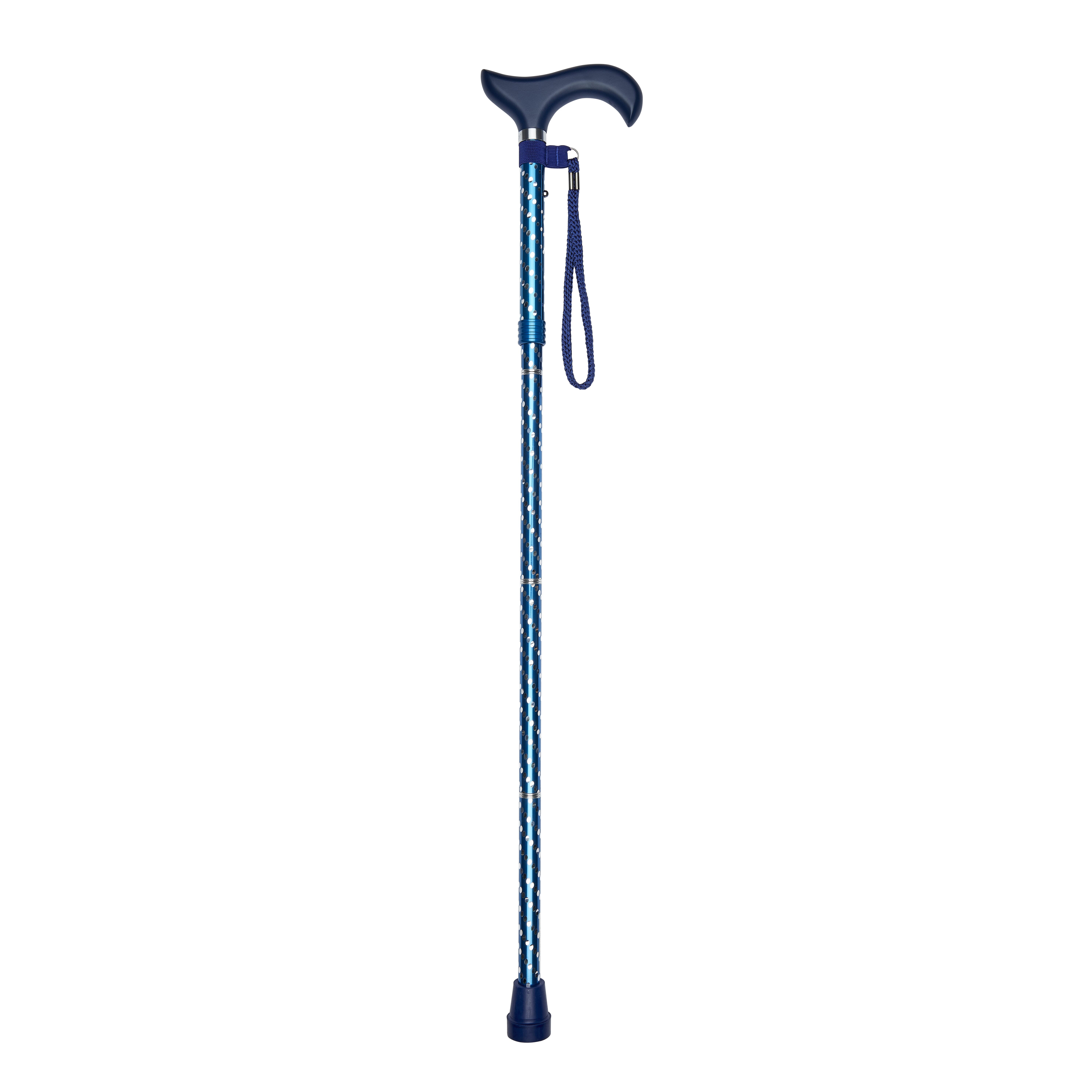 engraved elegant folding stick blue