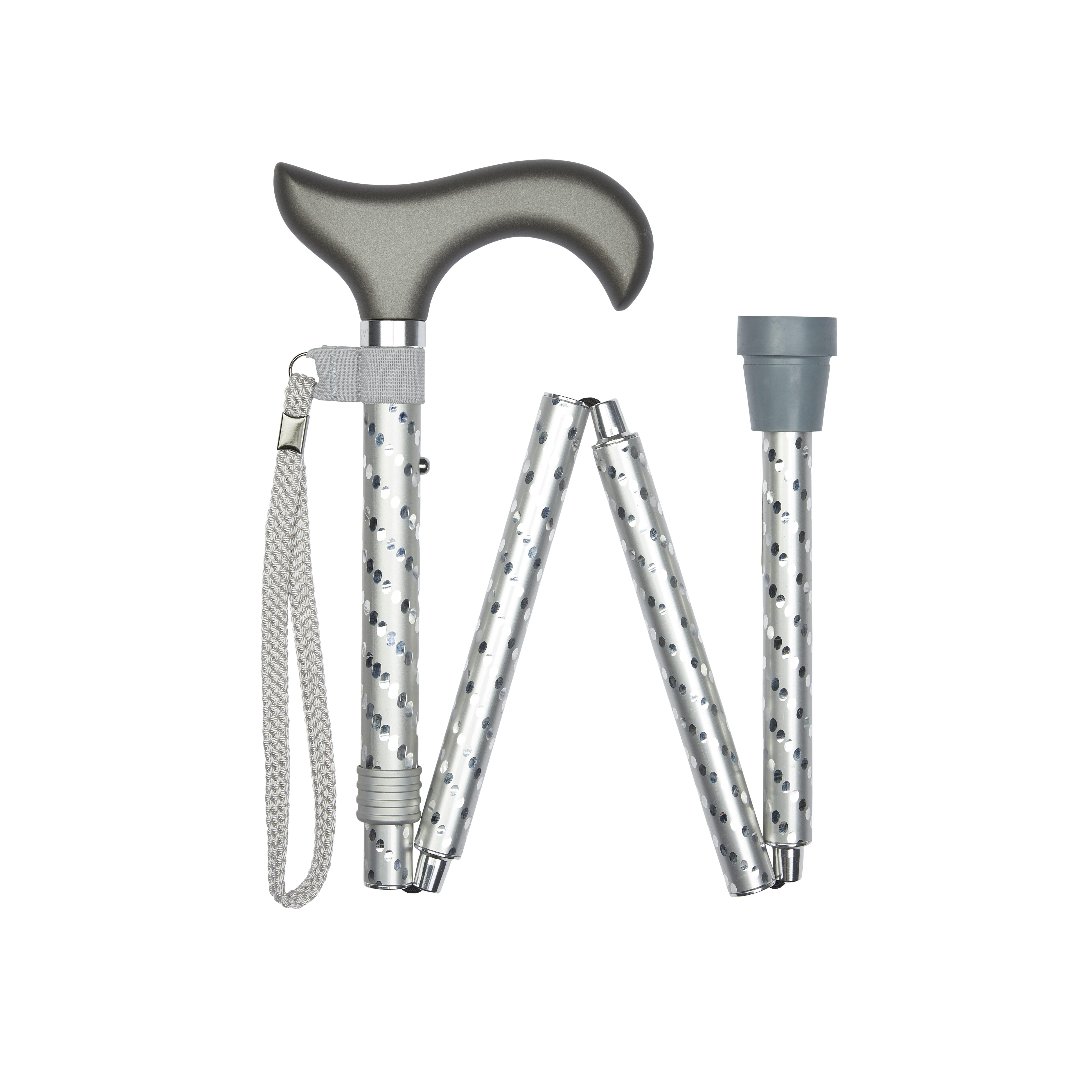 engraved elegant folding stick silver folded